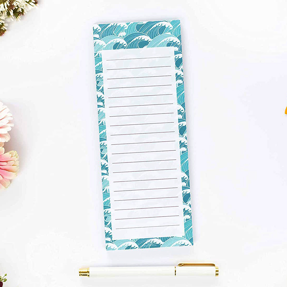 Custom Floral Print Paper Tear off Magnetic Grocery List Memo Notes Pad Pocket Sticky Notepad