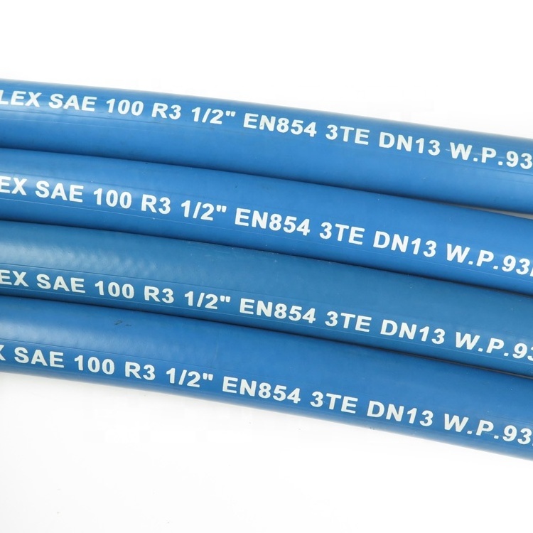 SAE 100 R3/EN 854 3TE Fiber Braided Reinforced Low Pressure Hydraulic Flexible Fuel Oil Rubber Hose