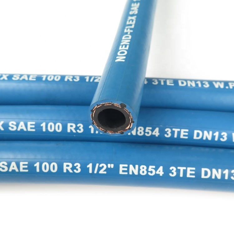 SAE 100 R3/EN 854 3TE Fiber Braided Reinforced Low Pressure Hydraulic Flexible Fuel Oil Rubber Hose