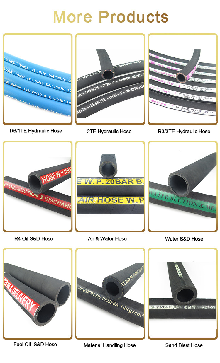 SAE 100 R3/EN 854 3TE Fiber Braided Reinforced Low Pressure Hydraulic Flexible Fuel Oil Rubber Hose