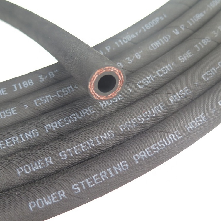 SAE J188 3/8 Inch Flexible High Pressure Power Steering Hydraulic Rubber Oil Tube Hose