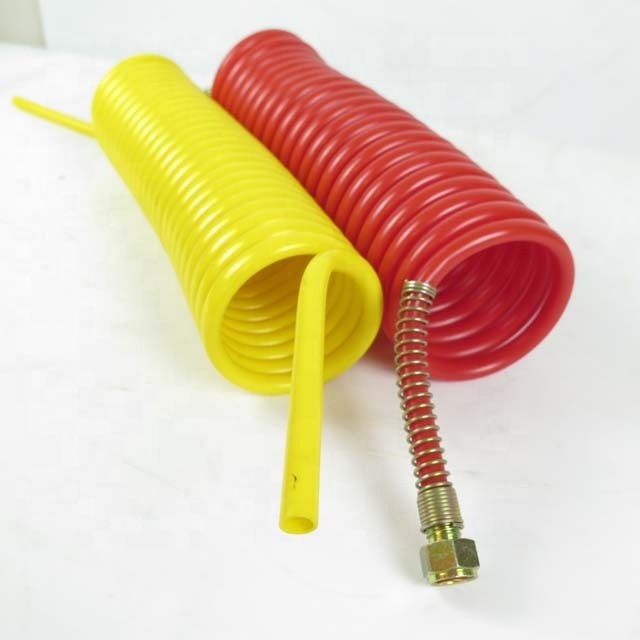 Air Brake Pneumatic Recoil Spiral Flexible Spring Coiled Watering Air Compressor Self Coiling Curly Hose Tube