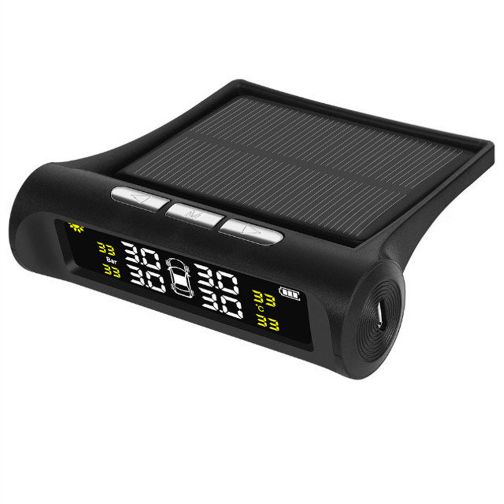 Solar Energy Charging Wireless Four Tire Pressure Monitor TMPS Tire Pressure Monitoring System Tire Gauges for Cars