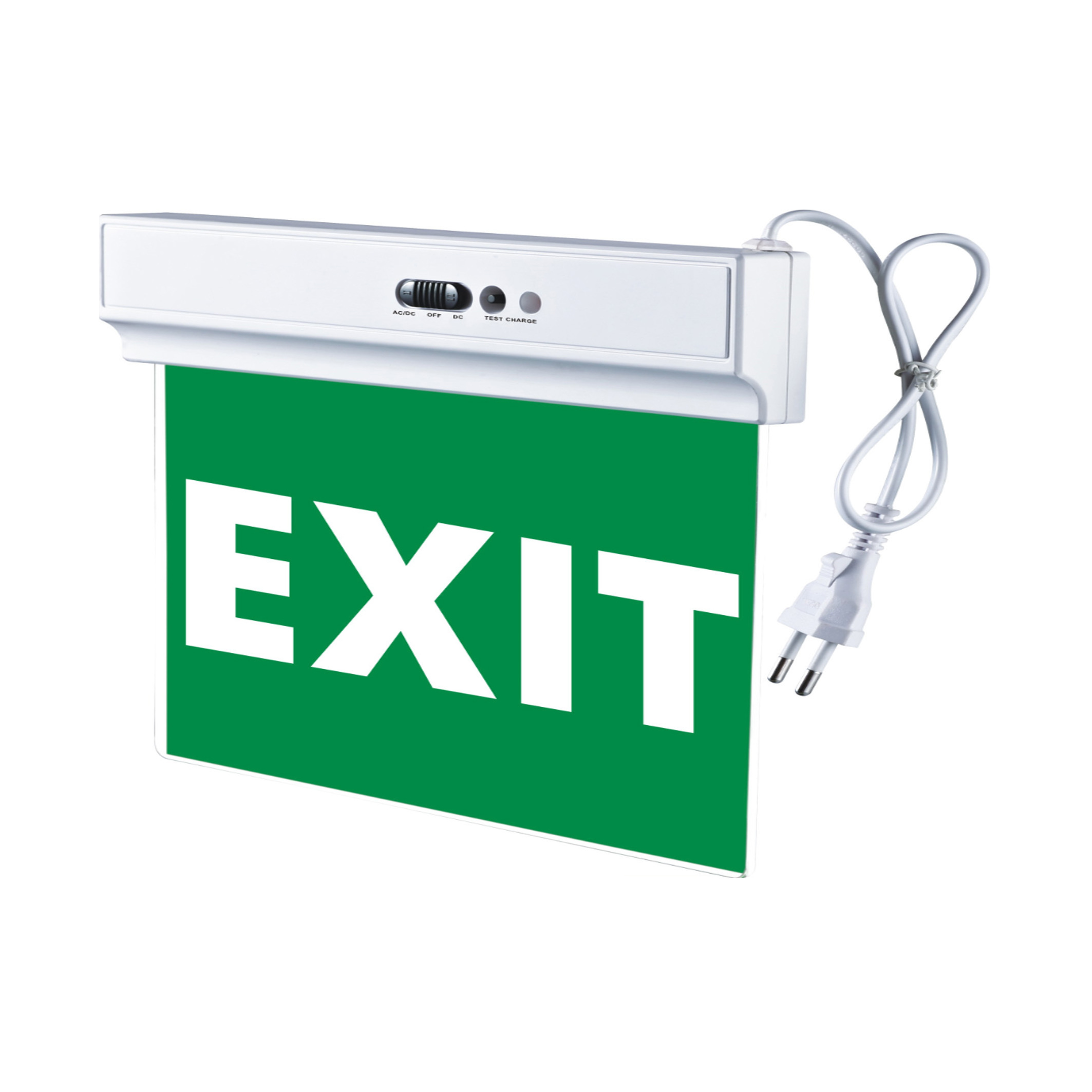 Factory Price LED Exit Sign Light with Acrylic Panel, Fire Safety Emergency Lights with rechargeable battery, LED Signature