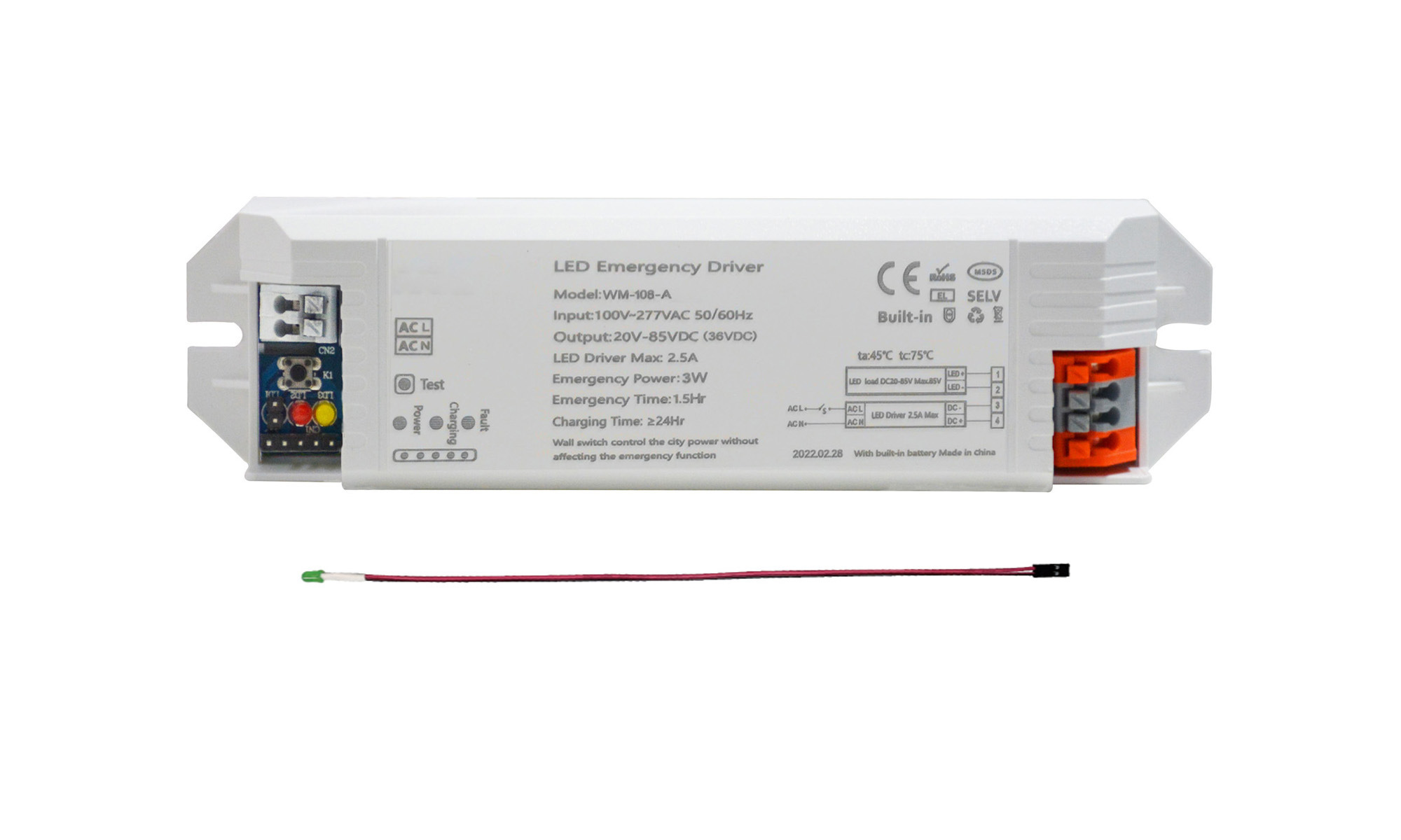 LED Emergency Driver Rechargeable Battery Pack for LED Lamp Max. 50W