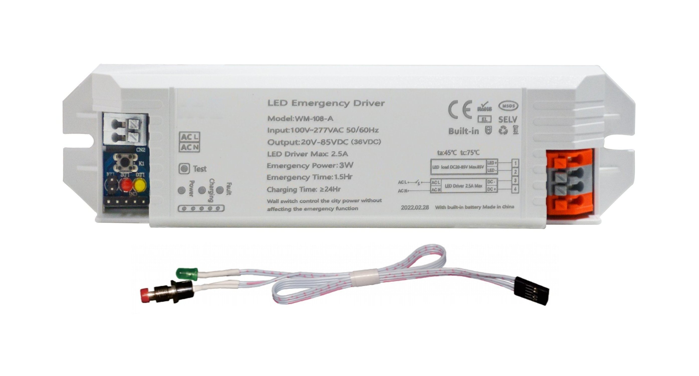 LED Emergency Driver Rechargeable Battery Pack for LED Lamp Max. 50W