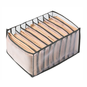 Breathable visual drawer divider storage box with quality nylon mesh fabric for jeans underwear T-shirt closet organizer