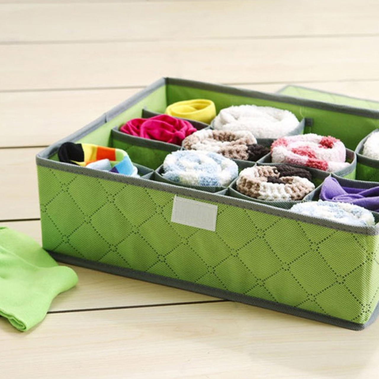 Eco-Friendly Multipurpose Compartments Cardboard Storage Box Non-woven fabric Home folding Storage / Sock