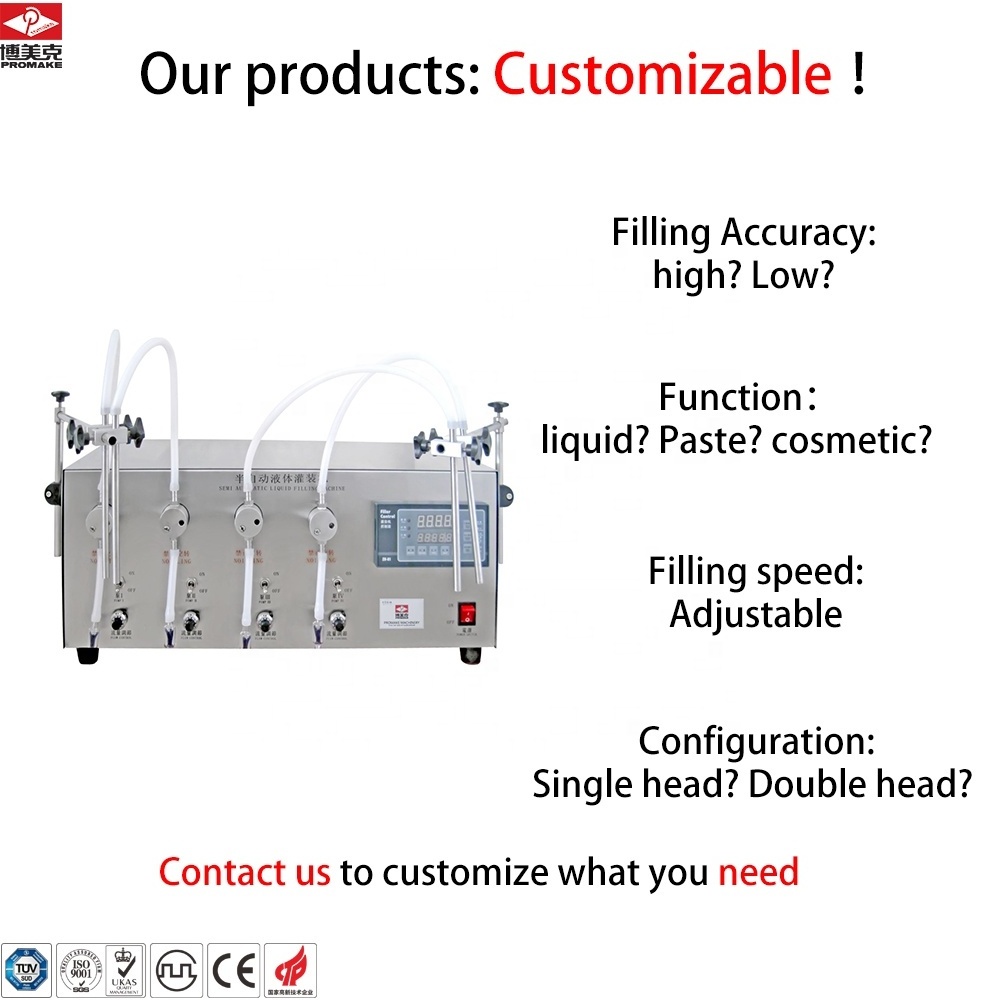 Promake  PMK Small single-head desktop oil water injection filling machine liquid soap filling machine