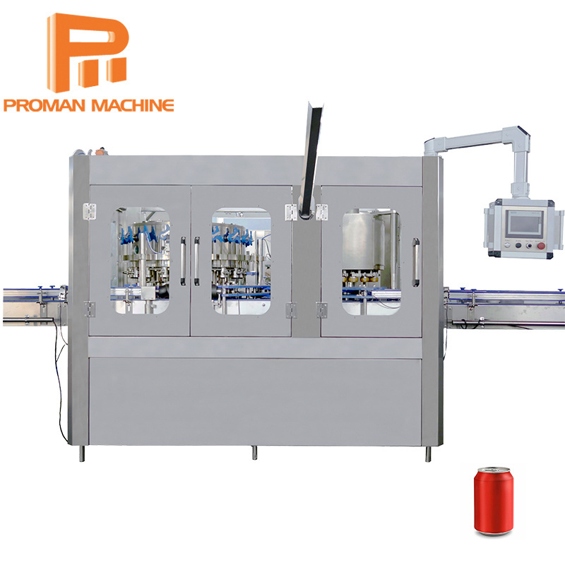 Factory Direct Automatic Beer Can Glass Soda Water Can Filler And Seamer Production Line