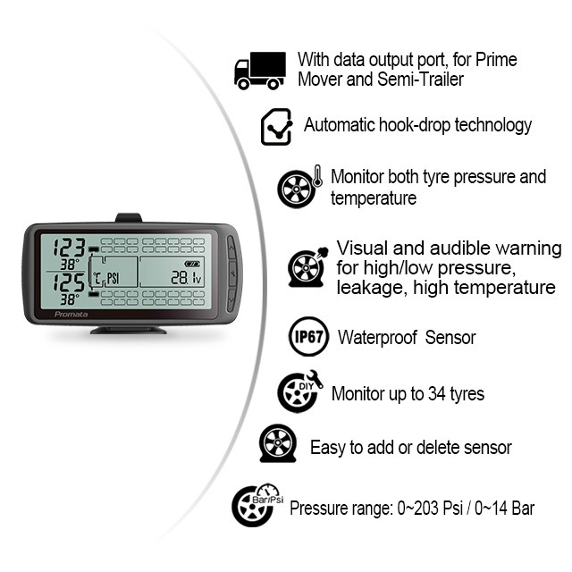 universal truck tpms tyre tire pressure monitor monitoring system RV