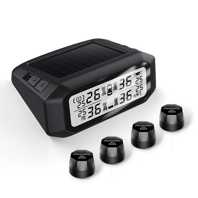 TPMS wireless solar-powered display 4 external sensors auto security alarm systems tyre