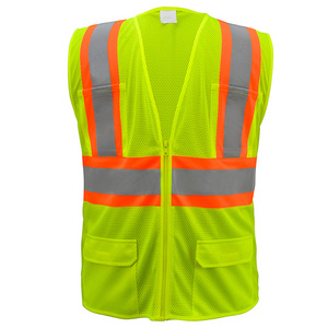 High Visibility Viz Vest Reflective Safety Customize Color Bright Color Traffic Waistcoat Construction Work