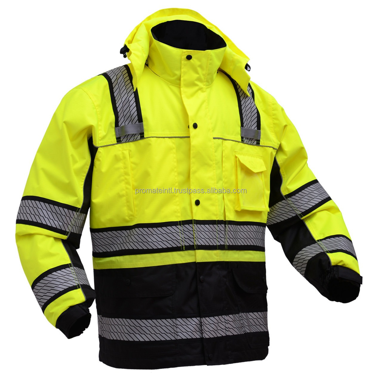 Reflective Safety Jackets Hi Viz Safety Softshell Oxford Fabric Winter Jackets safety vest running vest