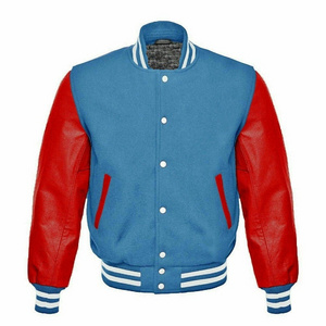 Oversize Custom Patch Embroidery Leather Sleeve Baseball Letterman Varsity Jacket For Men Plus Size varsity jacket clothing