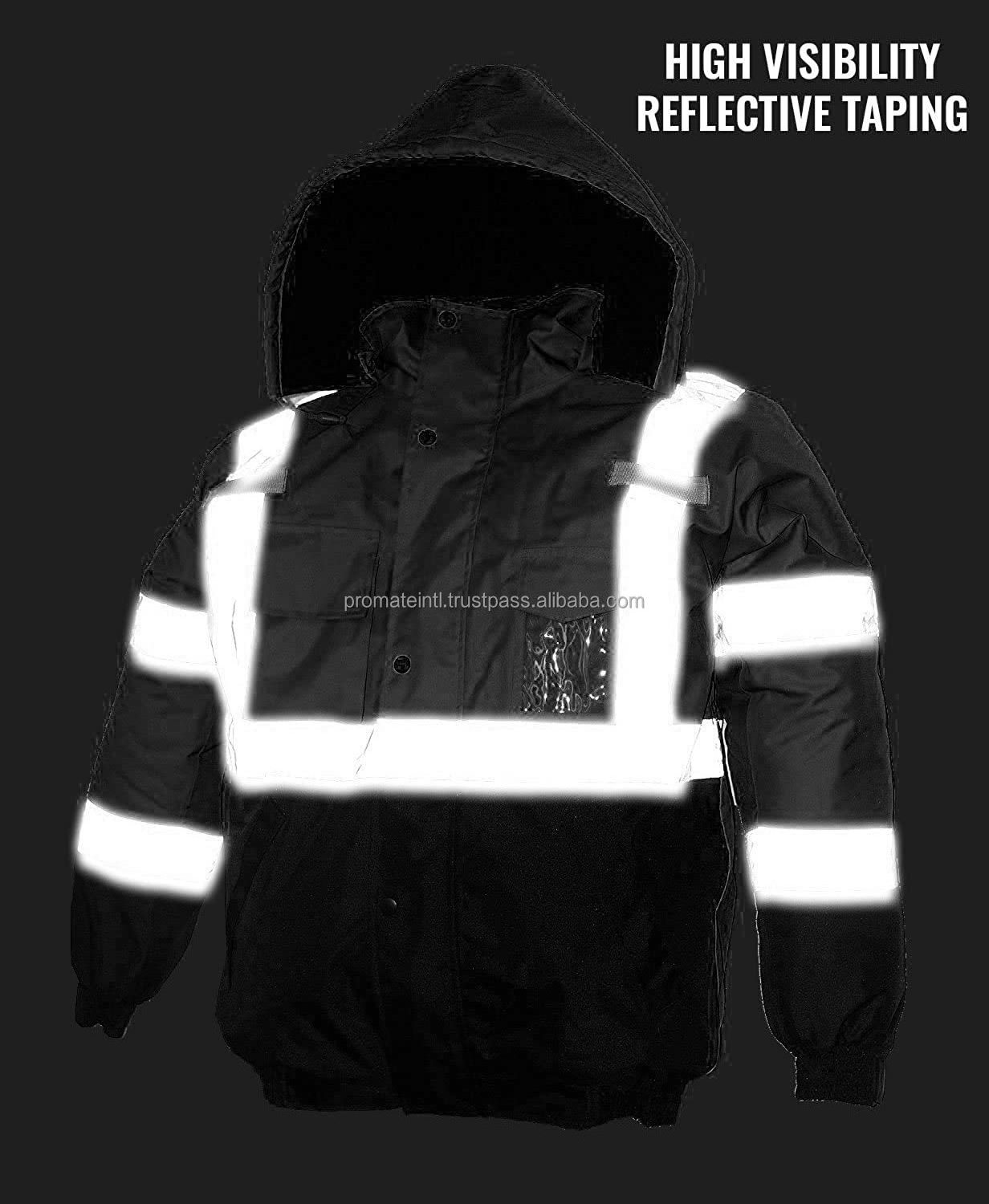 Hi vis bomber jacket Hi-Vis Work Safety Jacket Men's Two Tone High Visibility Reflective Jacket