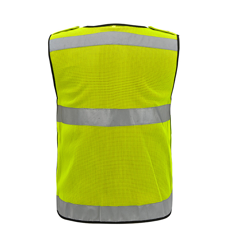 Hi Vis VIZ Executive Vest High Visibility Reflective Mesh Vest Multi-pocket Safety With Reflective Stripes Men's Summer Vest