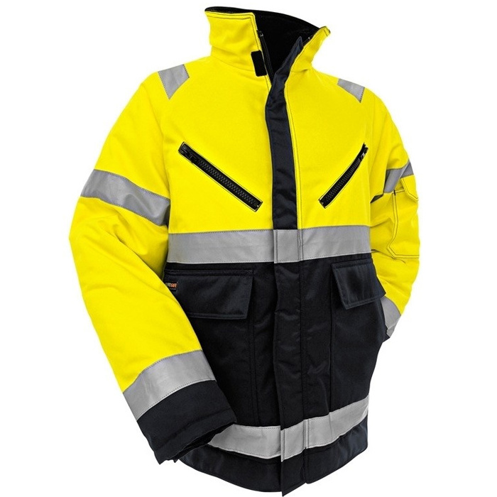 Hi vis bomber jacket Hi-Vis Work Safety Jacket Men's Two Tone High Visibility Reflective Jacket