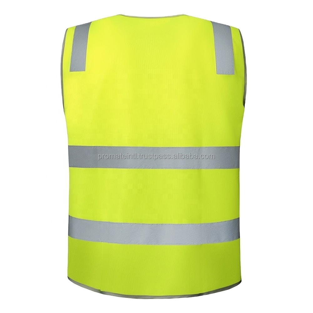 Customized Your Text Logo Reflective motorcycle Safety Vest Hi Visibility Construction Work Uniform Security ANSI Class 2