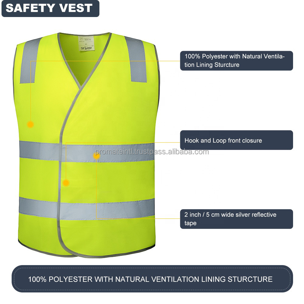 Customized Your Text Logo Reflective motorcycle Safety Vest Hi Visibility Construction Work Uniform Security ANSI Class 2