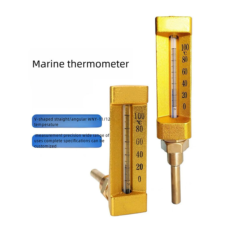 681851 Metal Protective Case Industrial Thermometer V-type Thermometer Marine Thermometer