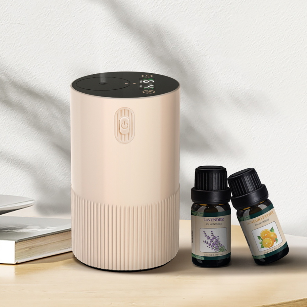 Factory Wholesale Cordless Digital Touch Screen Car Essential Oil Aroma Diffuser And Waterless With Built-In Lithium Battery