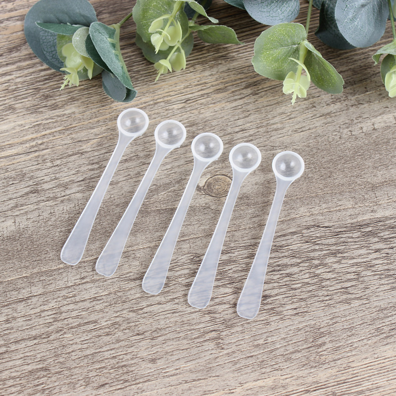 Transparent 5g Plastic Big Round Spoons Eco-friendly Reusable Plastic Tea Spoon Powder Plastic Scoop