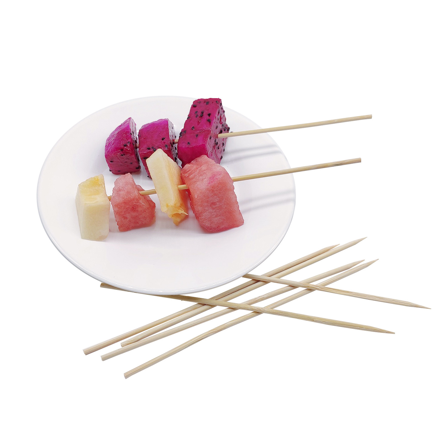 Biodegradable Bamboo Skewers Disposable Sticks For Food In Bulk Bamboo Stick Skewer