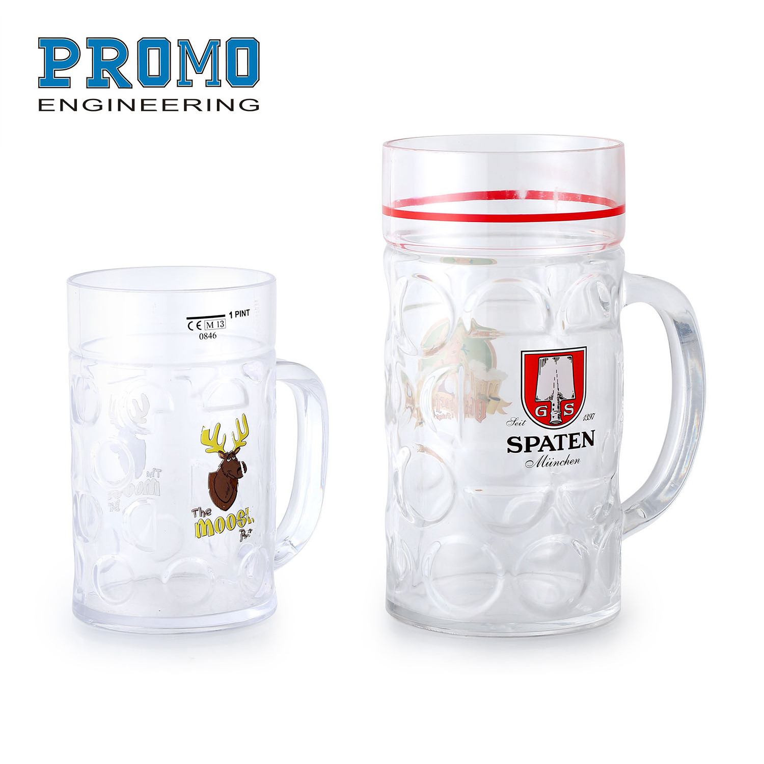 factory direct cheap custom logo reusable beer stein 4 pint plastic beer stein souvenir cup beer plastic