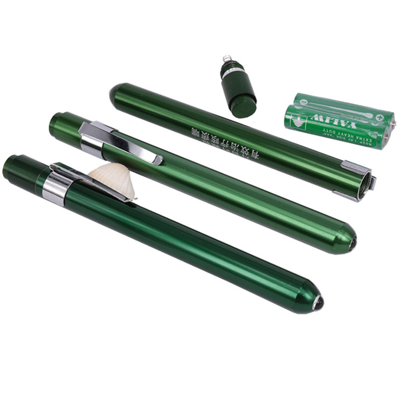 Aluminum Alloy Green Color Nurse Penlight Led Nurses Medical Portable Pen Edc Flashlight With Pupil Gauge