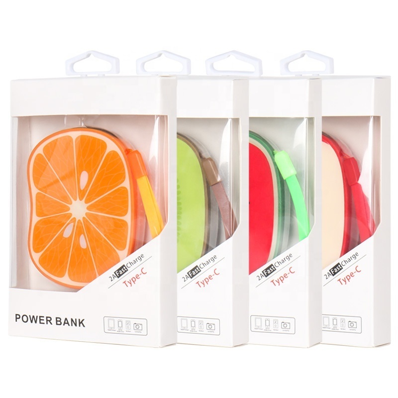 Top Selling Watermelon Orange Kiwi Fruit Power Station 7800mah 6000mah With lanyard Universal Smart Phone Power Banks