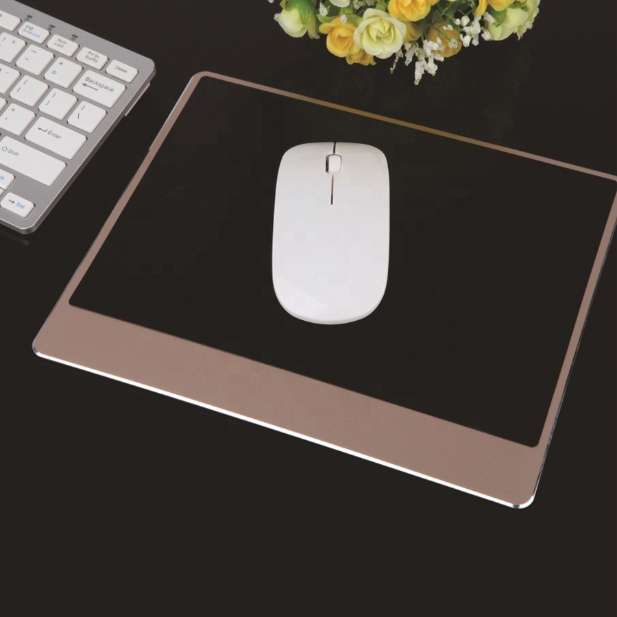 2024 Metal Aluminum Mouse Pad Hard Smooth Slim Computer Gaming Mousepad Double Side Waterproof for Home Office Desk Mat