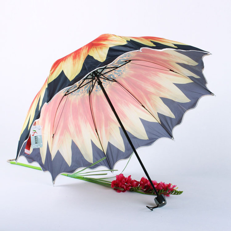 sunflower umbrella straight novelty gift umbrella sunny rain wholesale