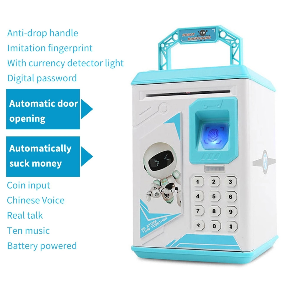 Hotsale Electronic Safe Box Fingerprint Piggy Bank Cash Kids Fingerprint Electronic ATM  piggy bank money saving box money bank