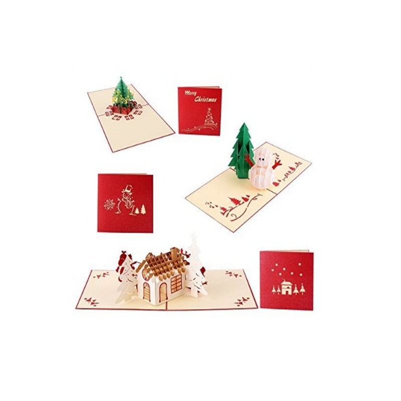 Oempromo handmade custom paper 3d pop up christmas cards