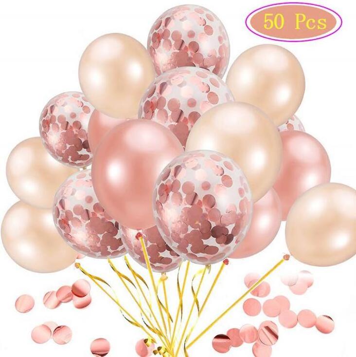 Oempromo Hot Disposable Sale Party Decoration Confetti Balloons Happy Birthday Balloon Foil Balloons Rose Gold OEM