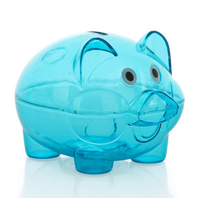 Promotional Gift Transparent Money Safe Box PS Plastic Alcancia Shaped Coin Bank Piggy Banks