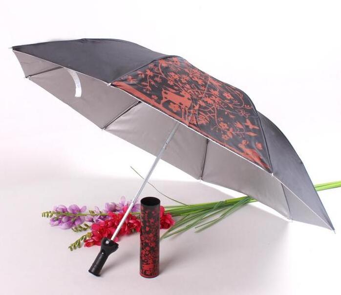 Custom printing 3 fold Wine bottle beach umbrella