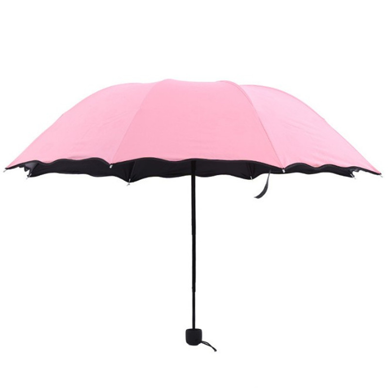 Oempromo Oem Custom Pretty 3 Folding Umbrella Minimalist Travel Customized Logo Rubber Handle Umbrella Wholesale Galvanized Iron