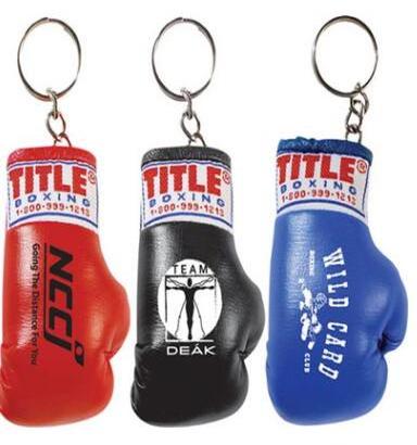 Oempromo custom PU leather promotional gifts mini boxing gloves key chain