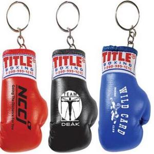 Oempromo custom PU leather promotional gifts mini boxing gloves key chain