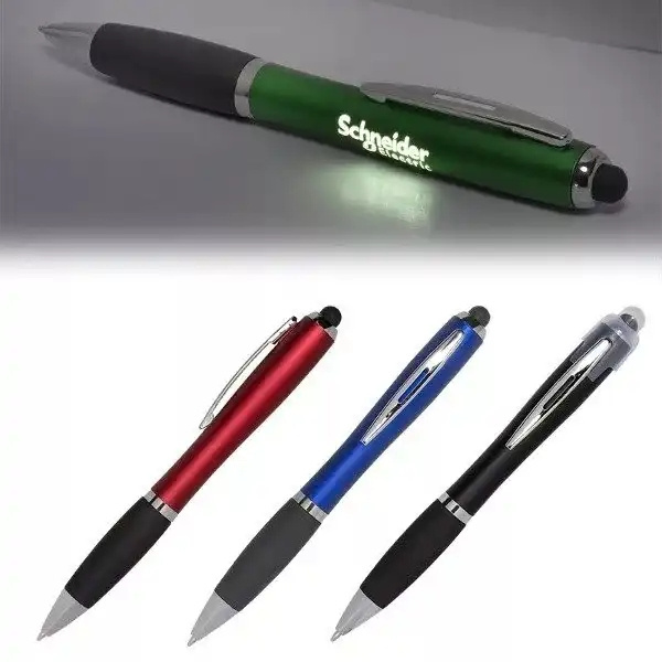 Custom LED ballpoint pen laser engraved light up ballpoint pen wholesale Screen touch pen