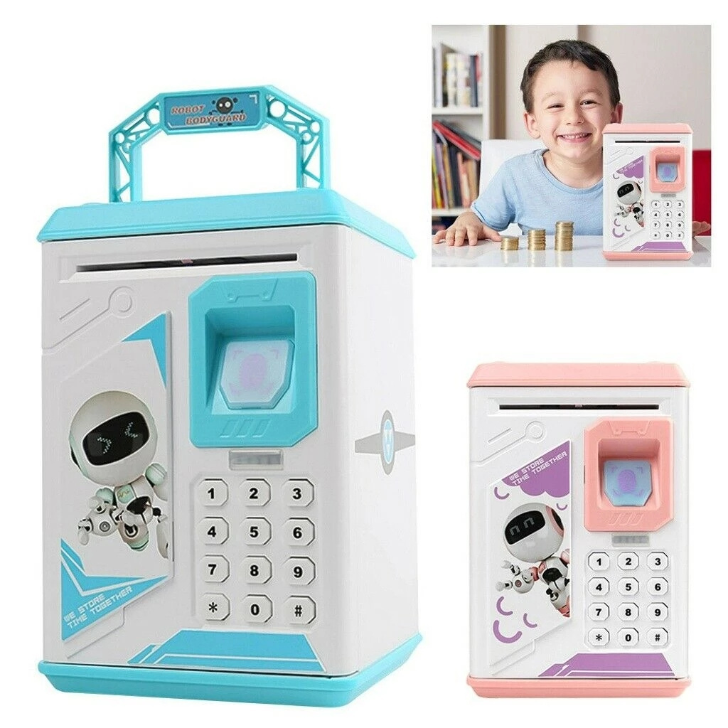 Hotsale Electronic Safe Box Fingerprint Piggy Bank Cash Kids Fingerprint Electronic ATM  piggy bank money saving box money bank