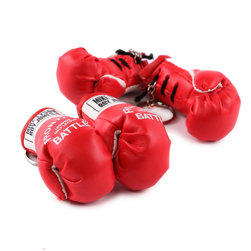 Oempromo custom PU leather promotional gifts mini boxing gloves key chain