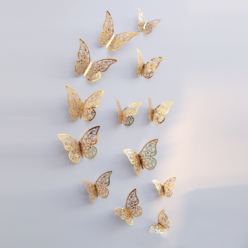 DIY Home Wall Decoration Sticker Metallic Feel 3D Butterfly Wall Sticker