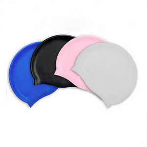 Silicone Swimming Cap Solid Color Waterproof Not Reinforcing Head Guards Ear Protection Long Hair Swimming Pool Hat Bathing Cap