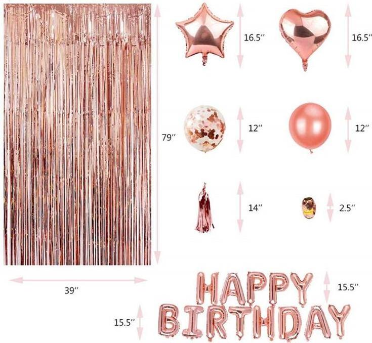 Oempromo Hot Disposable Sale Party Decoration Confetti Balloons Happy Birthday Balloon Foil Balloons Rose Gold OEM