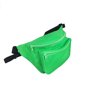 Wholesale Custom 3-Pocket Neon Fanny Pack Unisex Sport Style Shoulder Belt Bag Zipper Closure Cute Logo fanny pack bag