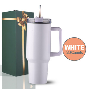 USA Warehouse  40 oz 40oz Stainless Steel Blank Sublimation Tumbler with Handle Sublimation for Sublimation Printing