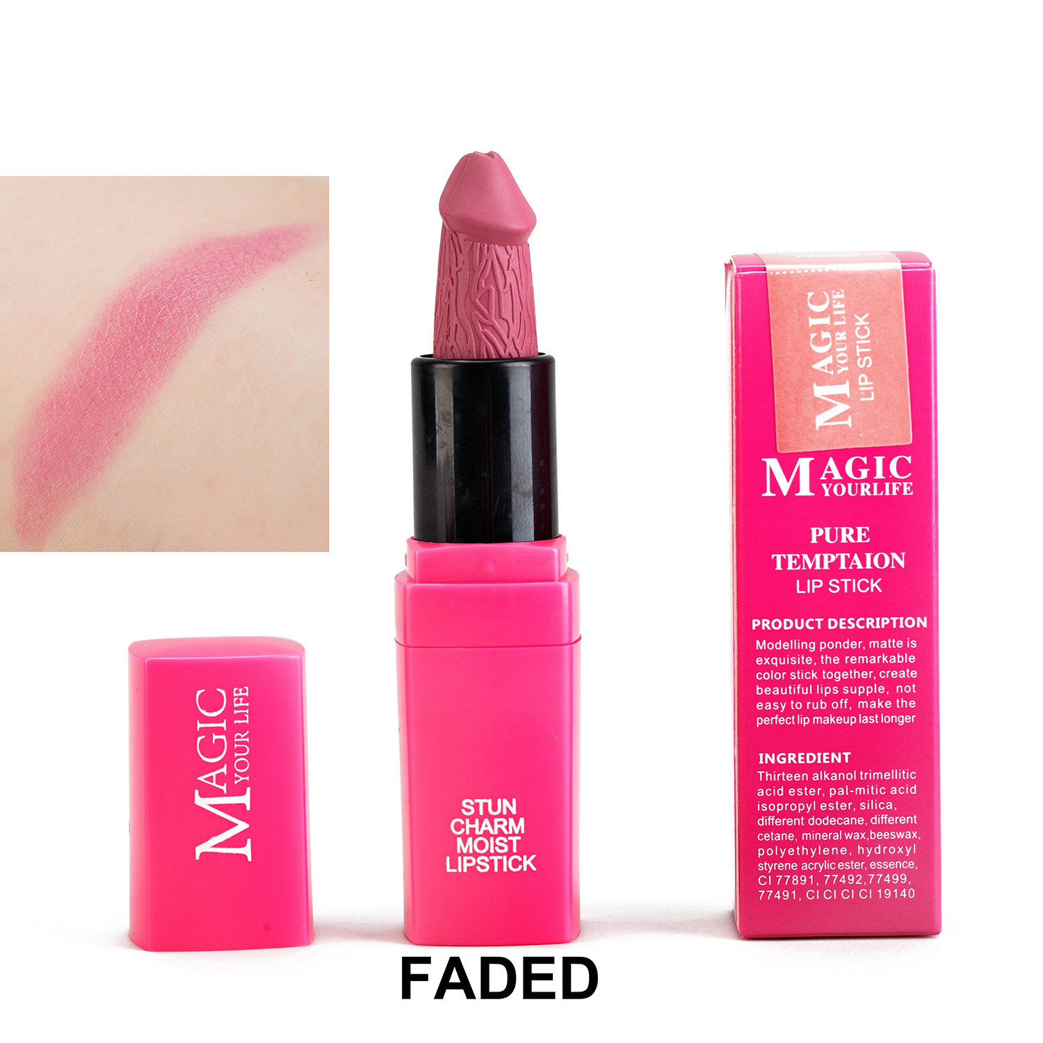 Ready To Ship 6 colors Custom logo Organic penis Lipstick moisturizing Mushroom matte Lipstick